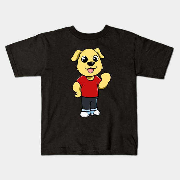 Dog Man Kids T-Shirt by WildSloths